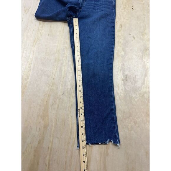 Paige Jeans Sz 30 Hoxton Slim Crop Dark Wash NWTs Raw Hem Darcel Distressed - Picture 2 of 5